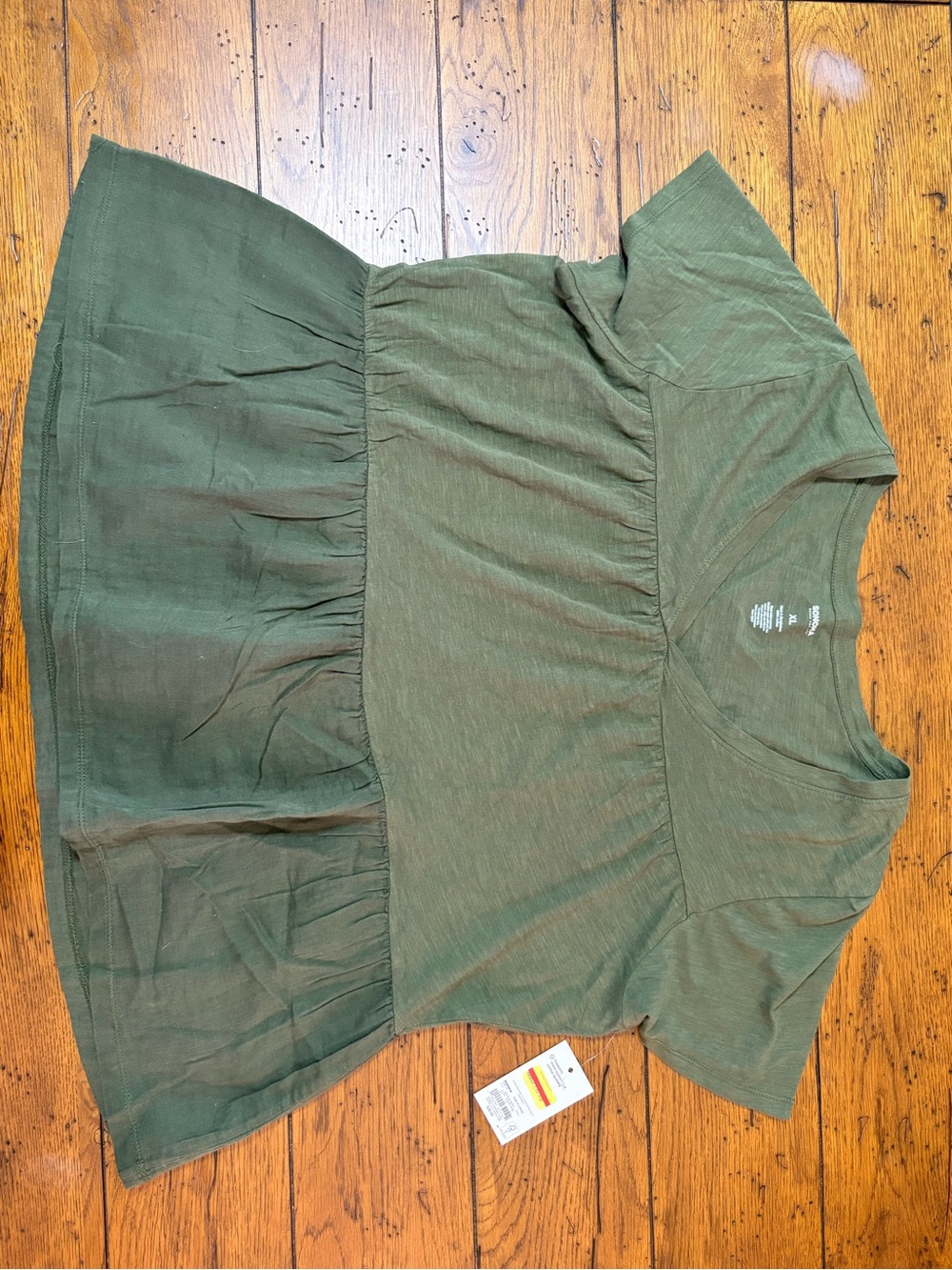 Sonoma Olive Green Short-Sleeve Peplum Tunic